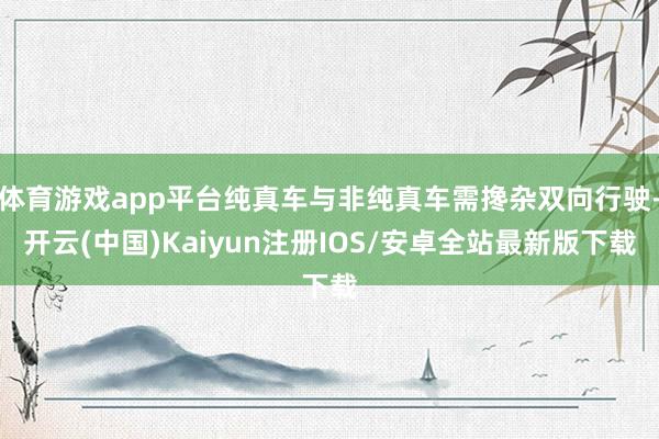 体育游戏app平台纯真车与非纯真车需搀杂双向行驶-开云(中国)Kaiyun注册IOS/安卓全站最新版下载