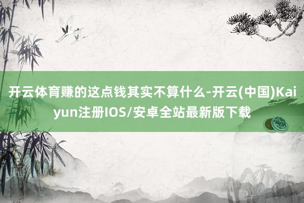 开云体育赚的这点钱其实不算什么-开云(中国)Kaiyun注册IOS/安卓全站最新版下载