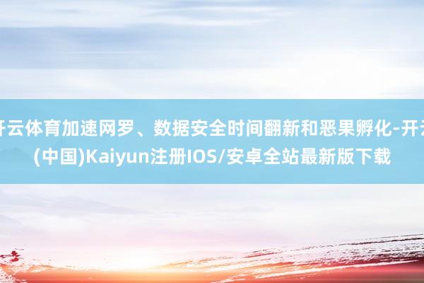 开云体育加速网罗、数据安全时间翻新和恶果孵化-开云(中国)Kaiyun注册IOS/安卓全站最新版下载