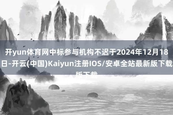 开yun体育网中标参与机构不迟于2024年12月18日-开云(中国)Kaiyun注册IOS/安卓全站最新版下载