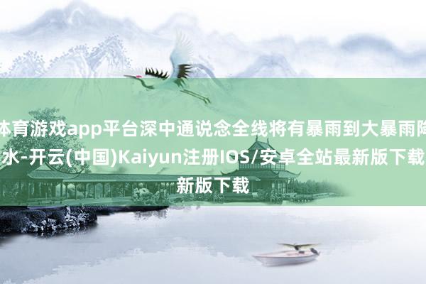 体育游戏app平台深中通说念全线将有暴雨到大暴雨降水-开云(中国)Kaiyun注册IOS/安卓全站最新版下载