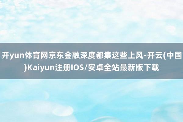 开yun体育网京东金融深度都集这些上风-开云(中国)Kaiyun注册IOS/安卓全站最新版下载